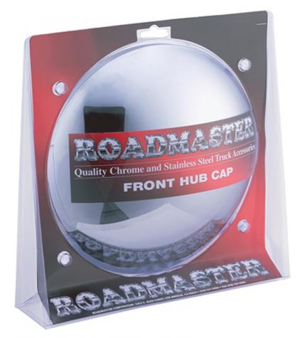 for Steel Wheels Roadmaster 203 Chrome Front Hub Cap with 4 Notch Cutout